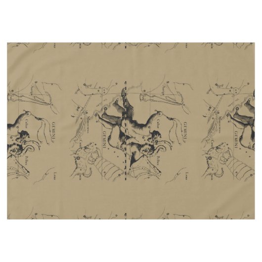 Gemini Constellation Map Hevelius circa 1690 Tafelkleed (Voorkant (Horizontaal))