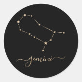 Gemini Constellation Ronde Sticker (Voorkant)