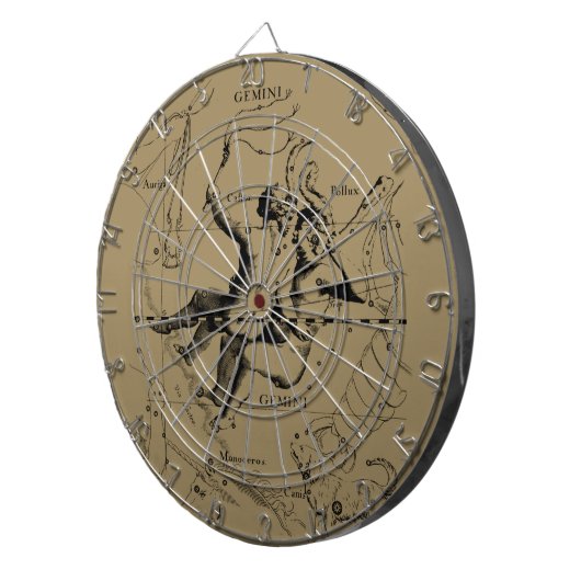 Gemini Constellation Zodiac Hevelius 1690 Dartbord (Voorkant Rechts)