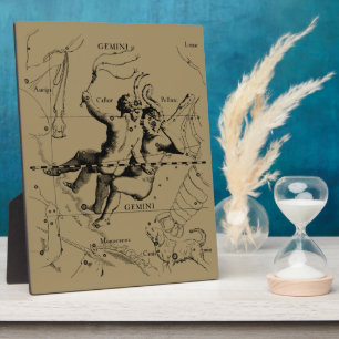 Gemini Constellation Zodiac Hevelius 1690 Fotoplaat