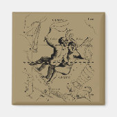 Gemini Constellation Zodiac Hevelius 1690 Magneet (Voorkant)