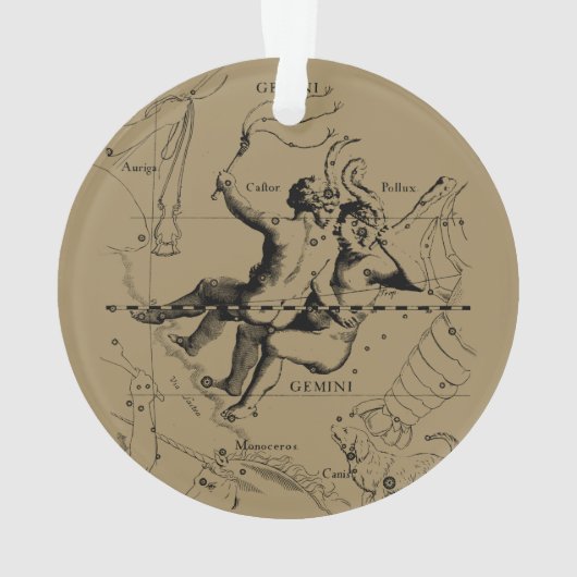 Gemini Constellation Zodiac Hevelius circa 1690 Ornament (achterkant)