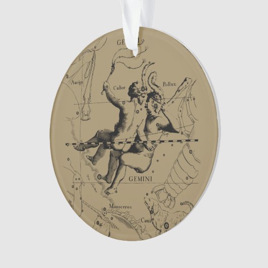 Gemini Constellation Zodiac Hevelius circa 1690 Ornament (voorkant)