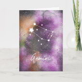 Gemini Constellation Zodiac Paars Galaxy Kaart (Voorkant)