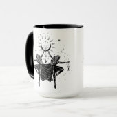 Gemini Dansende Meisjes 15oz Zwarte Rand Mok (Voorkant links)