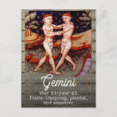Gemini de Tweeling Sterrenbeeld Verjaardagsfeestje Briefkaart (Voorkant)