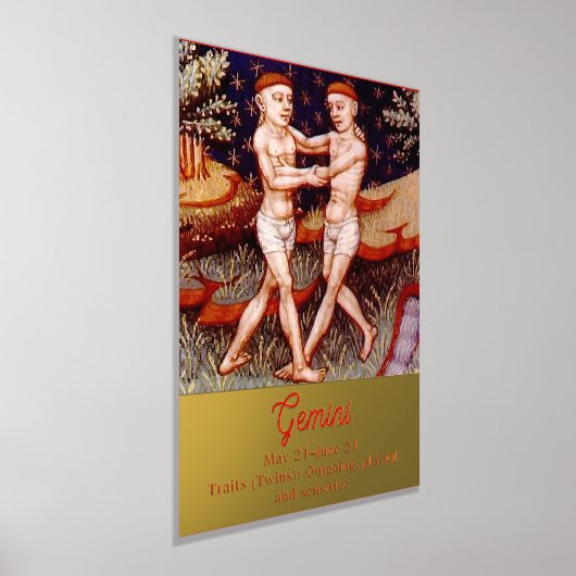 Gemini de tweeling Zodiac teken Verjaardagsfeest Folie Afdrukken (Laagn)