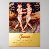 Gemini de tweeling Zodiac teken Verjaardagsfeest Folie Afdrukken (Voorkant)