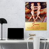 Gemini de tweeling Zodiac teken Verjaardagsfeest Folie Afdrukken