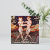 Gemini de tweeling Zodiac teken Verjaardagsfeest Kaart (Staand voorkant)