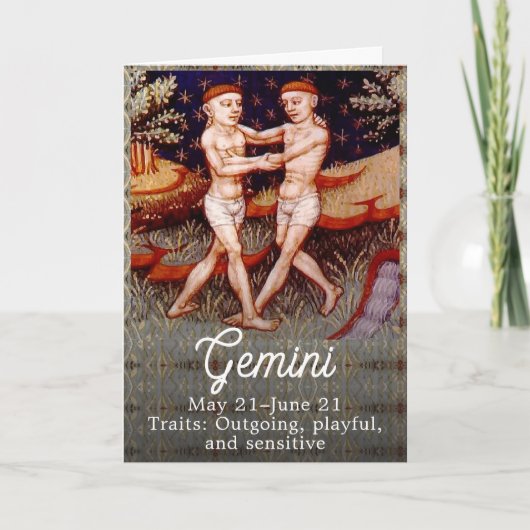 Gemini de tweeling Zodiac teken Verjaardagsfeest Kaart (Voorkant)