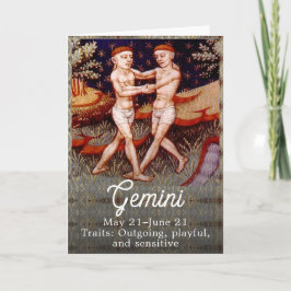 Gemini de tweeling Zodiac teken Verjaardagsfeest Kaart