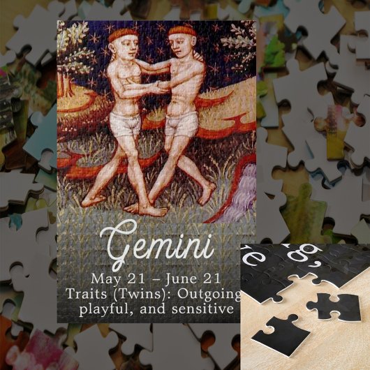 Gemini de tweeling Zodiac teken Verjaardagsfeest Legpuzzel