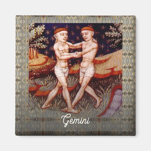 Gemini de tweeling Zodiac teken Verjaardagsfeest Magneet (Voorkant)