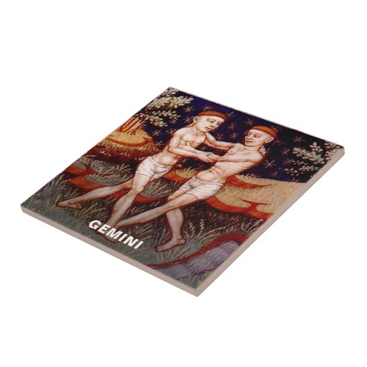 Gemini de tweeling Zodiac teken Verjaardagsfeest Tegeltje (Zijkant)