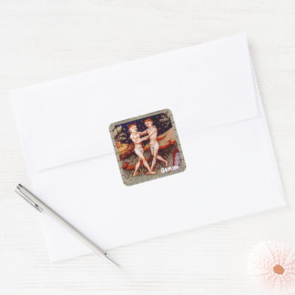 Gemini de tweeling Zodiac teken Verjaardagsfeest Vierkante Sticker