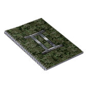 Gemini Dierenriem Symbool op groene digitale camou Notitieboek (Rechterzijde)