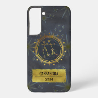Gemini Donkere Zodiac Astrologie: Zwart & Goud Samsung Galaxy Hoesje