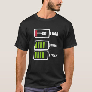 Gemini en Dad Battery Baby Vaderdag T-shirt