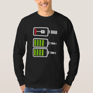 Gemini en papa batterij baby Vaderdag T-shirt