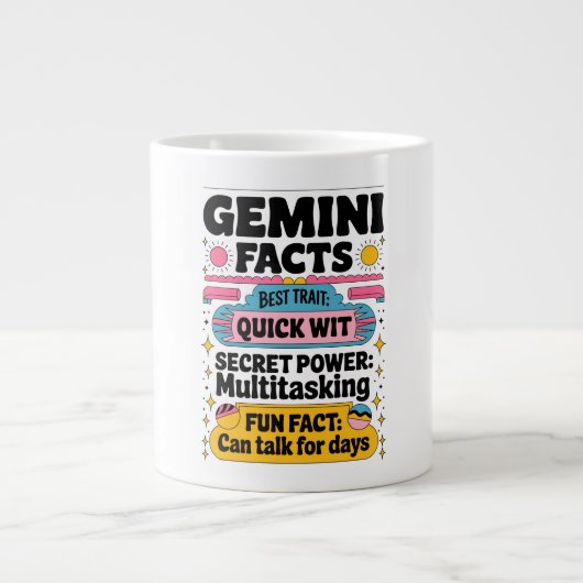 Gemini feiten: snel wit, multitasking en eindeloos grote koffiekop (Voorkant)