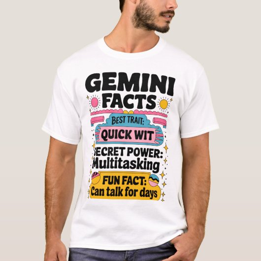 Gemini feiten: snel wit, multitasking en eindeloos t-shirt (Voorkant)