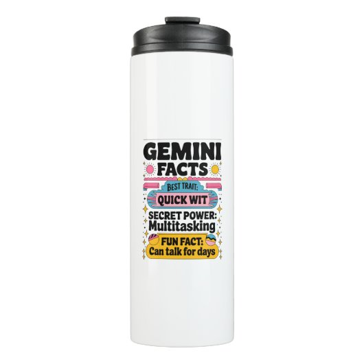 Gemini feiten: snel wit, multitasking en eindeloos thermosbeker (Voorkant)