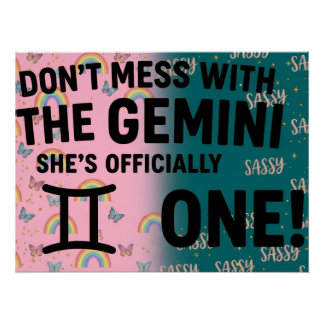 Gemini First Birthday Perfect Poster
