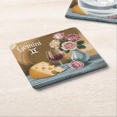 Gemini Flowers Wine Cheese Onderzetter Set (Schuin)