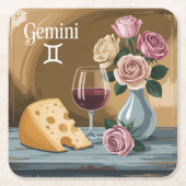 Gemini Flowers Wine Cheese Onderzetter Set (Voorkant)