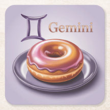Gemini geglazuurd donut lavendel Onderzetter set