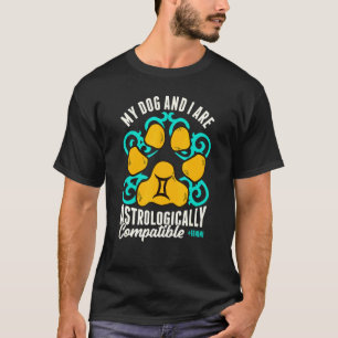 Gemini Geïnspireerd Dog Astrology Related Dog Gemi T-shirt