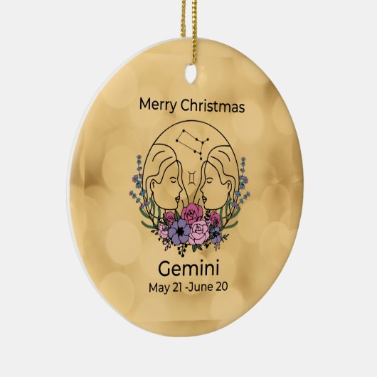 Gemini  Geïnspireerd kerstfeest Keramisch Ornament (Rechts)