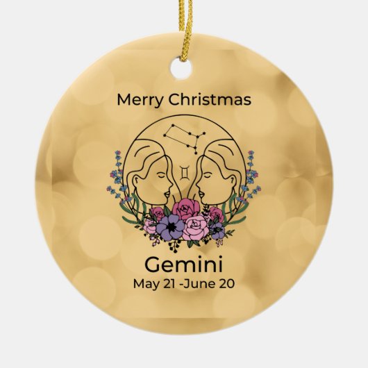 Gemini Geïnspireerd kerstfeest Keramisch Ornament (Voorkant)