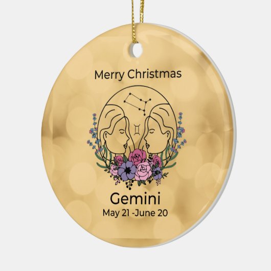 Gemini  Geïnspireerd kerstfeest Keramisch Ornament (Links)