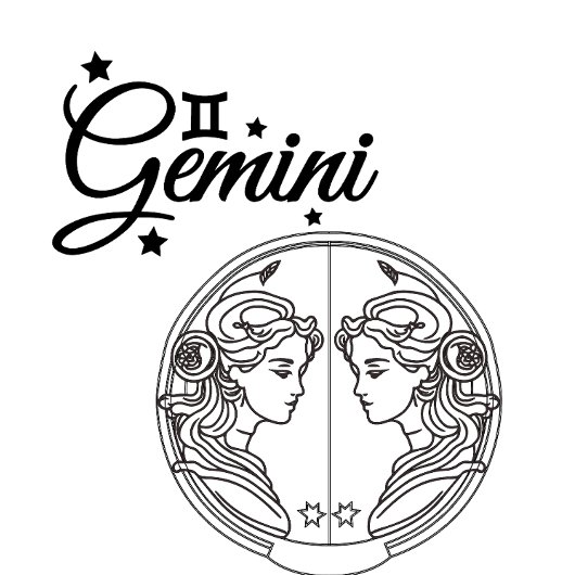 "Gemini" gekleurd T-shirt