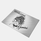 Gemini Gemaskerde Dame Zodiac Deurmat (Schuin)