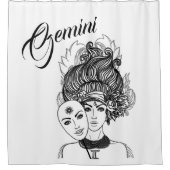 Gemini Gemaskerde Dame Zodiac Douchegordijn (Voorkant)