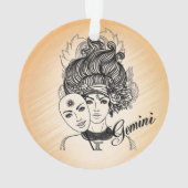 Gemini Gemaskerde Dame Zodiac Ornament (achterkant)