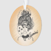Gemini Gemaskerde Dame Zodiac Ornament (voorkant)