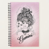 Gemini Gemaskerde roze dame Zodiac Blank binnenin Planner (Voorkant)