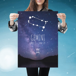 Gemini   Gepersonaliseerd Poster voor Zodiac Const