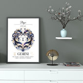 Gemini gepersonaliseerde elegante Zodiac Waterverf Poster