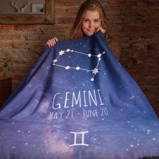 Gemini | Gepersonaliseerde zodiac-constellatie Fleece Deken