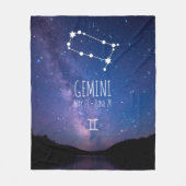 Gemini | Gepersonaliseerde zodiac-constellatie Fleece Deken (Voorkant)