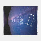 Gemini | Gepersonaliseerde zodiac-constellatie Fleece Deken (Voorkant (Horizontaal))