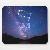 Gemini | Gepersonaliseerde zodiac-constellatie Muismat (Voorkant)