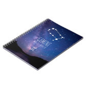 Gemini | Gepersonaliseerde zodiac-constellatie Notitieboek (Linkerzijde)