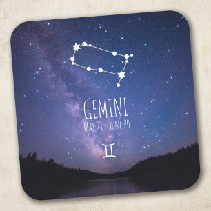 Gemini   Gepersonaliseerde zodiac-constellatie Vierkante Sticker