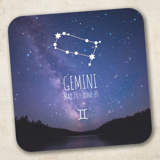 Gemini | Gepersonaliseerde zodiac-constellatie Vierkante Sticker